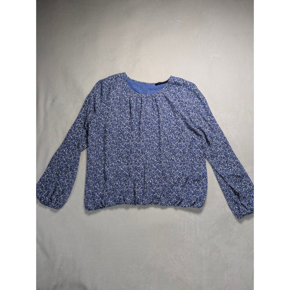 Tommy Hilfiger Women’s Blue Floral Long Sleeve Blouse Top - Size XL -
